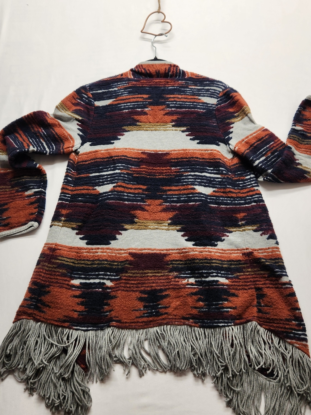 ⭐️ Lucky Brand Aztec Southwestern Fringe Cardigan - Size Small - Picture 8 of 9